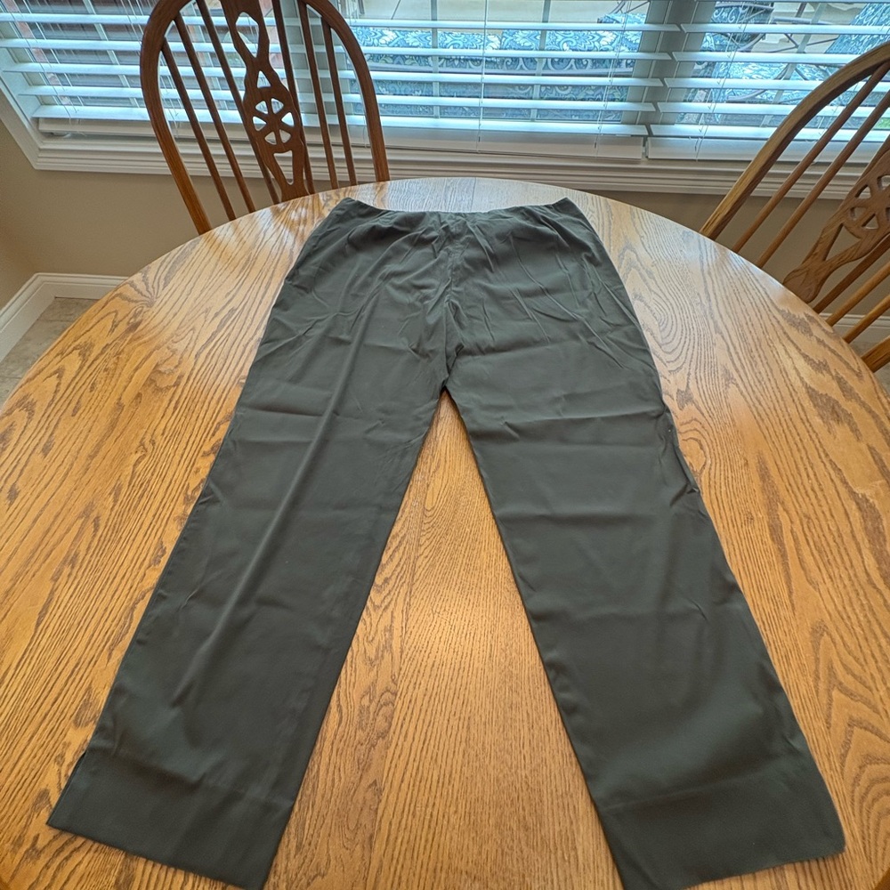 Lafayette 148 Dark Olive Side Zip Crop Pants Mid Rise Lexington? Size 14